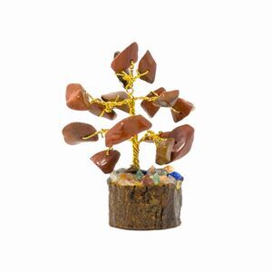 Mini Red Jasper Gemstone Tree Reiki Crystal Healing Wire Bonsai Decor